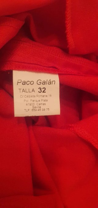 Traje de Flamenca Paco Galán Rojo talla 32
