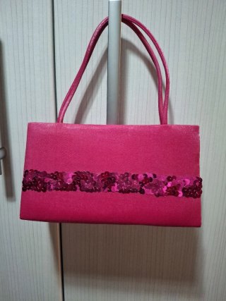 Lote,  Flor Rosa y Bolso a juego.regalo pañuelo.