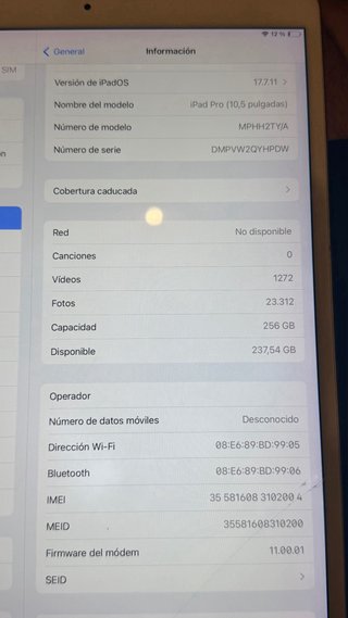Apple iPad Pro A1709 4G Plata