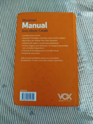 Diccionari manual grec clàssic-català amb un ap...