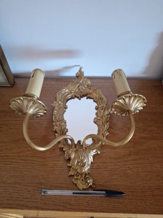 Aplique cornucopia antiguo bronce.