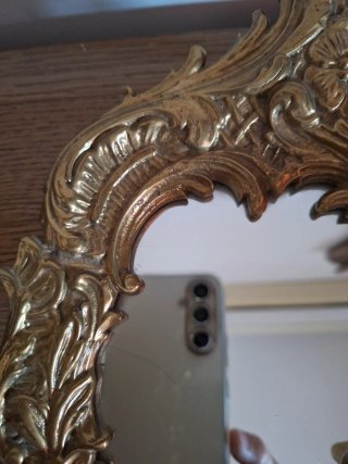 Aplique cornucopia antiguo bronce.