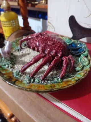 Plato decorativo cerámica cangrejo