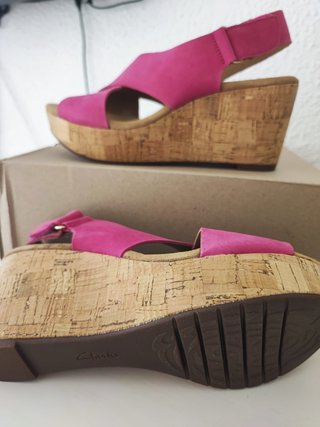 Sandalias Clarks Cuña Corcho T39.5