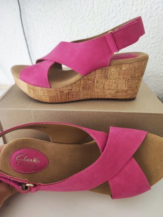 Sandalias Clarks Cuña Corcho T39.5