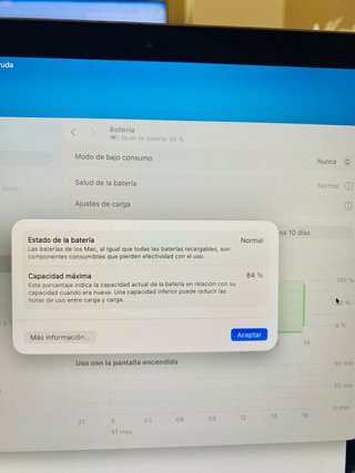 Portátil Apple MacBook Air M1 84% batería original