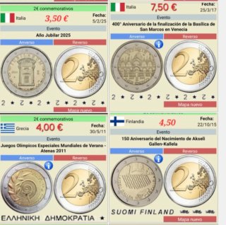 Monedas conmemorativas 2€ SIN circular