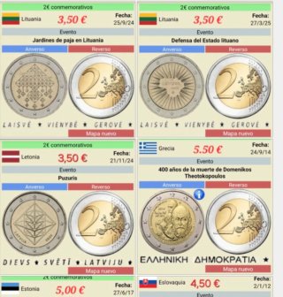 Monedas conmemorativas 2€ SIN circular