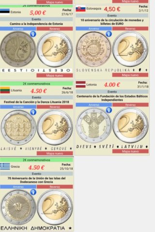 Monedas conmemorativas 2€ SIN circular