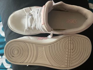 Deportivas ASICS lona mujer blancas y rosas