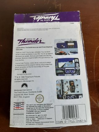Days of Thunder NES Nintendo