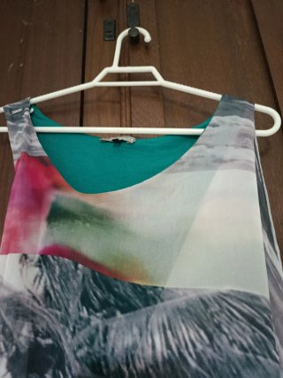 Vestido Salsa Gasa Asimétrico Multicolor