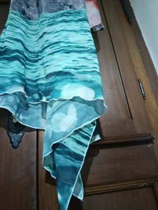 Vestido Salsa Gasa Asimétrico Multicolor