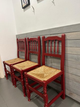 10 Sedie Rustiche in Legno Massello
