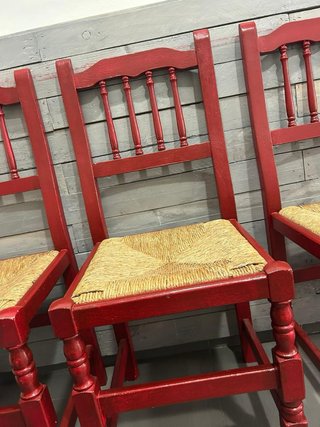 10 Sedie Rustiche in Legno Massello