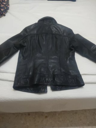 Chaqueta Piel Negra Bershka Mujer Talla S