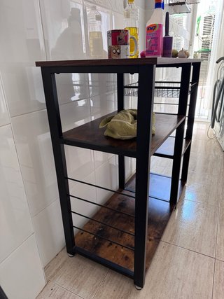 Mueble auxiliar cocina madera y metal
