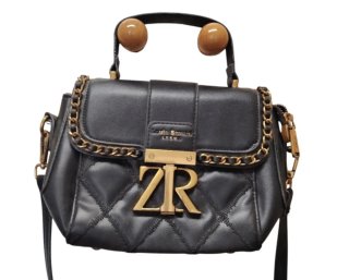 Bolso Piel  Louie Samani Negro.ultimo precio