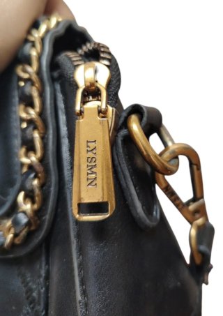 Bolso Piel  Louie Samani Negro.ultimo precio