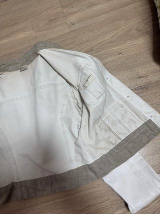 Chaqueta de cuero Brunello Cucinelli blanca