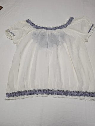 Blusa ibicenca bordada azul