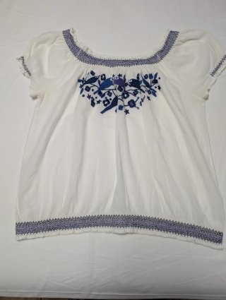 Blusa ibicenca bordada azul