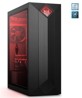 HP Omen Gaming PC con pantalla y teclado