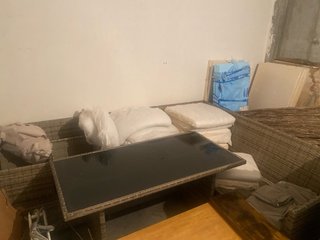 Conjunto de Muebles de Jardín Ratán y Cristal