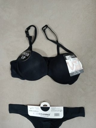 Conjunto sujetador push-up y braguita Channo negro