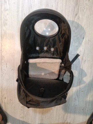 Mochila transportín para gato con visión