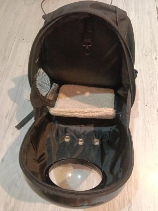 Mochila transportín para gato con visión
