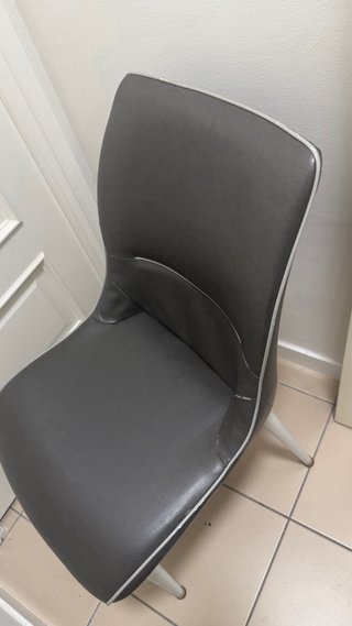 6 Sillas Tapizadas Poli-piel Gris
