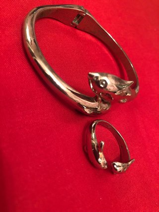 Pulsera y anillo de bisutería fina,acero,adaptable
