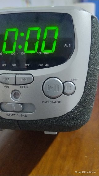 Radio Despertador Philips Plata y Negro