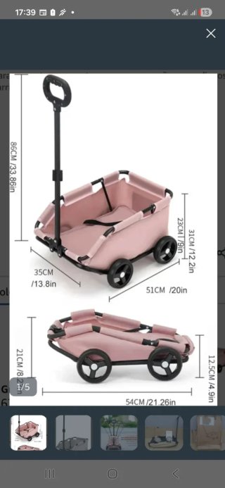 Carrito Plegable para Perros y Mascotas