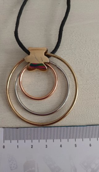 Conjunto tricolor Pulsera y Colgante Oro/Plata