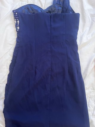 Vestido azul de fiesta con pedrería Talla S