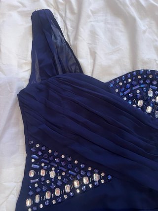 Vestido azul de fiesta con pedrería Talla S