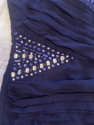 Vestido azul de fiesta con pedrería Talla S