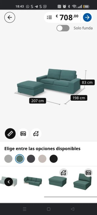 Sofá con Puff de almacenaje