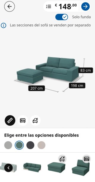 Sofá con Puff de almacenaje