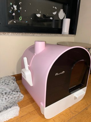 Box-style Pink Cat Litter Box by Pawhut
