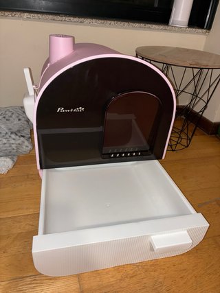 Box-style Pink Cat Litter Box by Pawhut