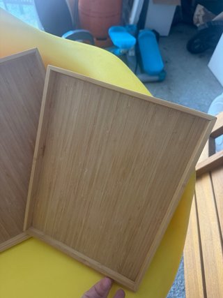 3 Bandejas de madera bambú hostelería