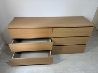 Cómoda de madera 6 cajones ikea madera roble