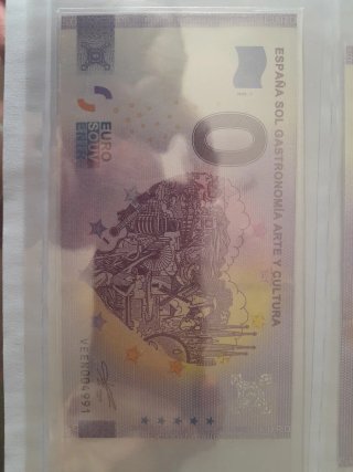 Billete 0 Euro España Sol Gastronomía Arte