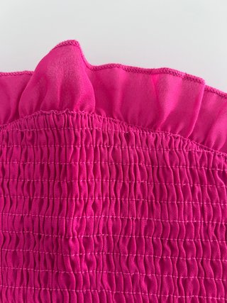 Top bandeau fucsia nido abeja Talla S