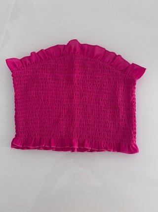 Top bandeau fucsia nido abeja Talla S