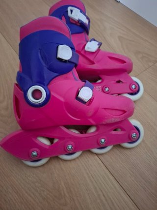 Patines Oxelo Niña Rosa Talla 30-32 Extensibles