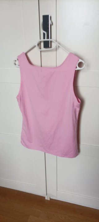 Camiseta Zara Rosa Cuello Cuadrado